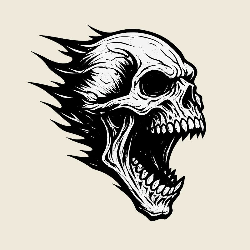 Kopfweh bei der Arbeit:Flammender Schädel im Sturm