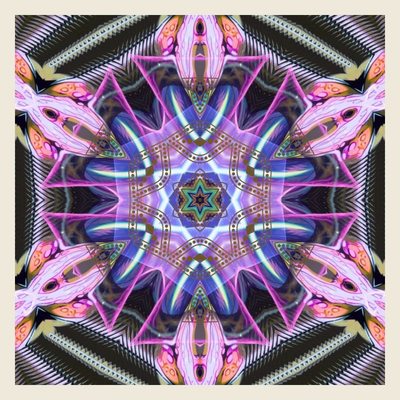 Psychedelic Neon Mandala Pattern