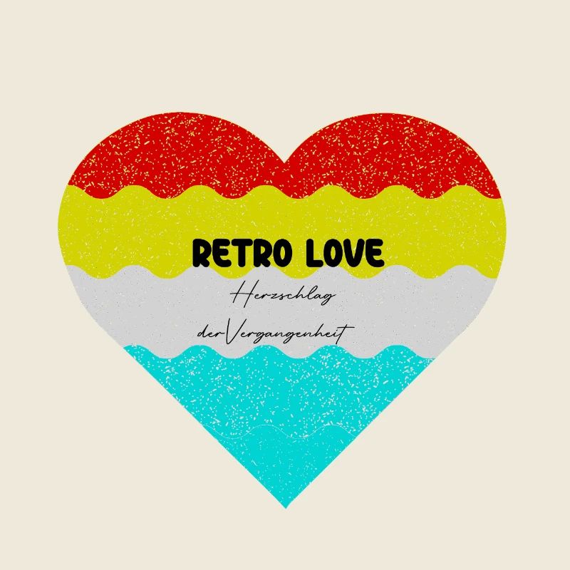 Retro Herzliebe im bunten Farbverlauf