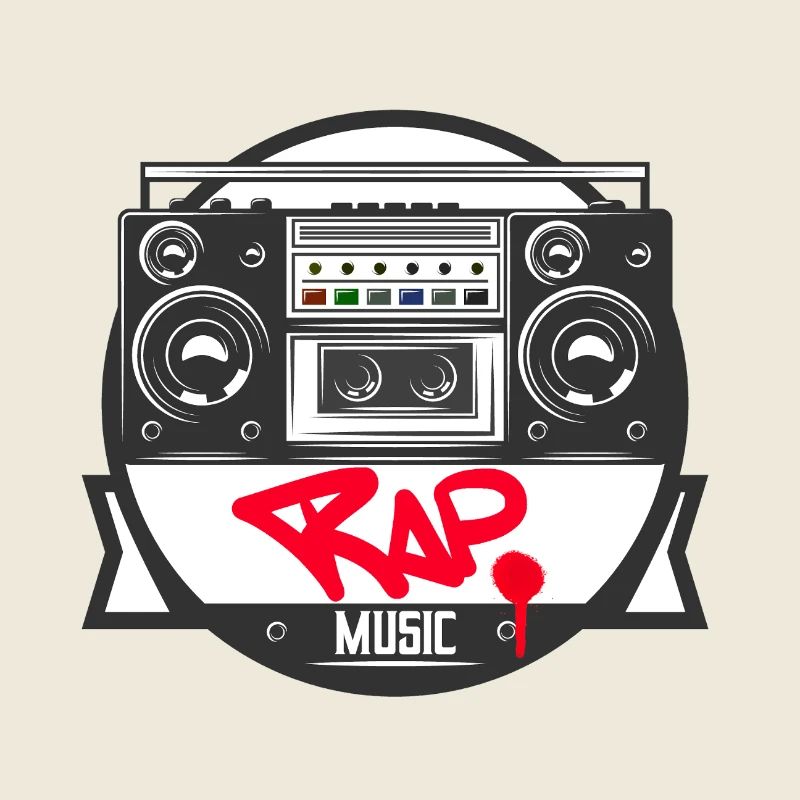 Jukebox Rap Logo Ghetto Blaster Graffiti