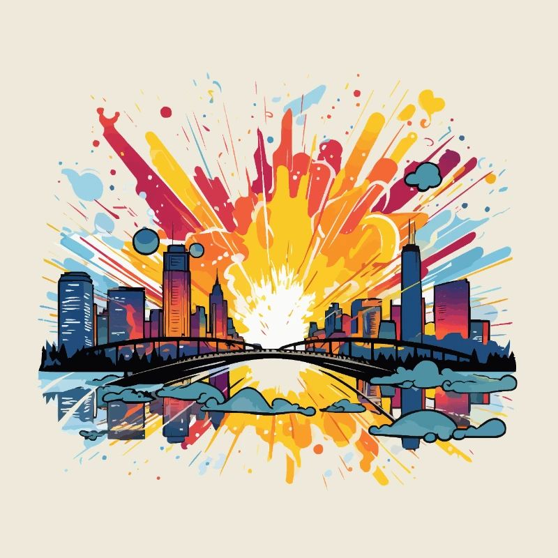 City fireworks Skyline Spritz