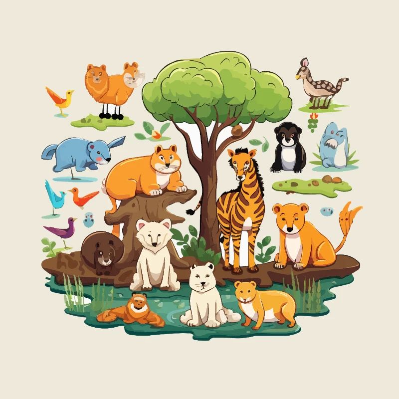 Collage Safari de la Forêt Animale