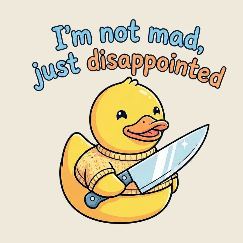 Canard déçu avec un couteau