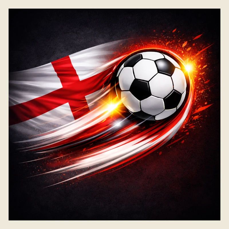 Flying football with flag breeze