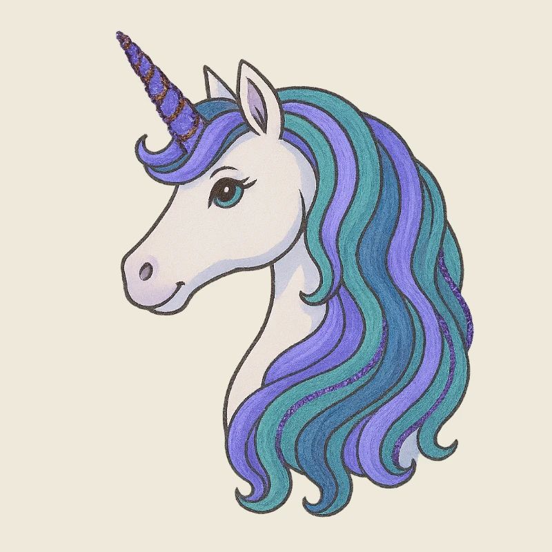 Pastell-Einhorn-Mähnenporträt