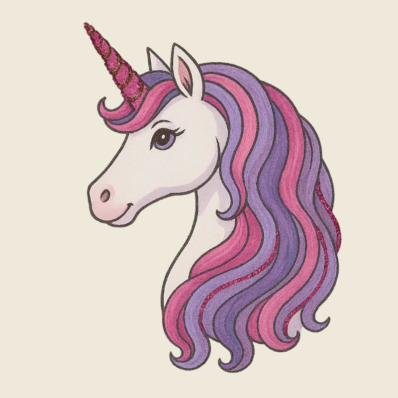 Pastell-Einhorn-Porträt Pink
