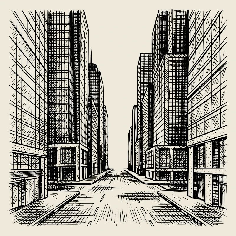 Moderner Straßenzug