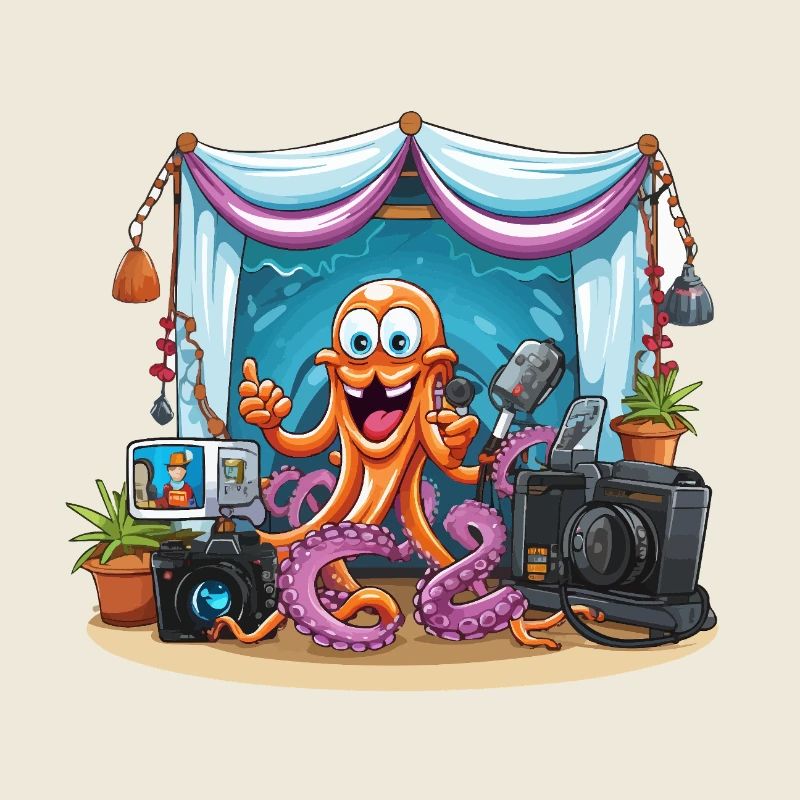 Oktopus Influencer auf Bühne