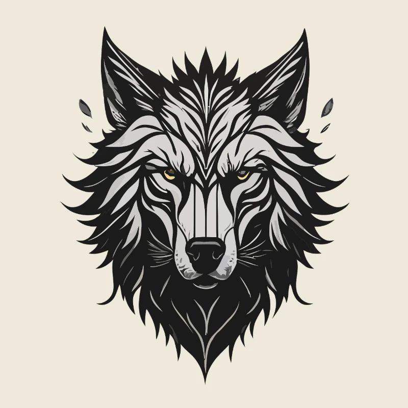 Nachtstilisierter Wolf