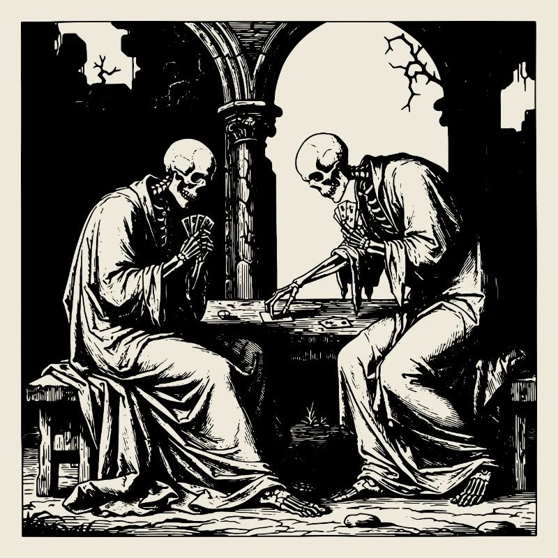 Skelette spielen Karten