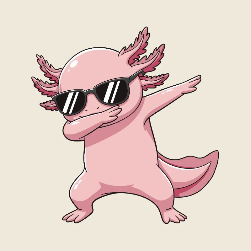 Cool Dabbing Axolotl Sonnenbrille Cartoon-Kunst