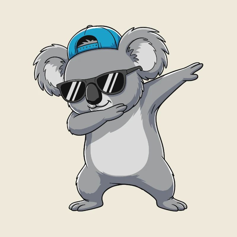 Dessin animé de lunettes de soleil koala à appliquer