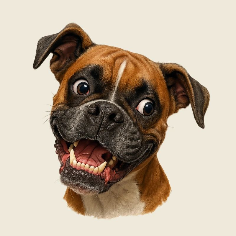 Boxer Grinsen Portrait Druck