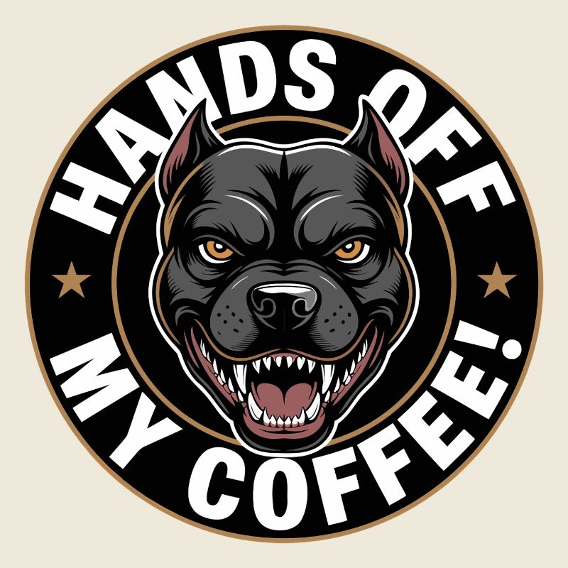 Weg von meinem Kaffee zorniger Hund