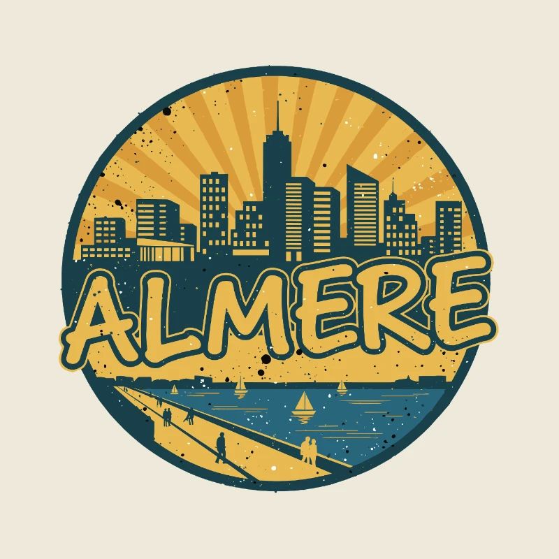 Almere City Skyline Vintage Retro-Abzeichen