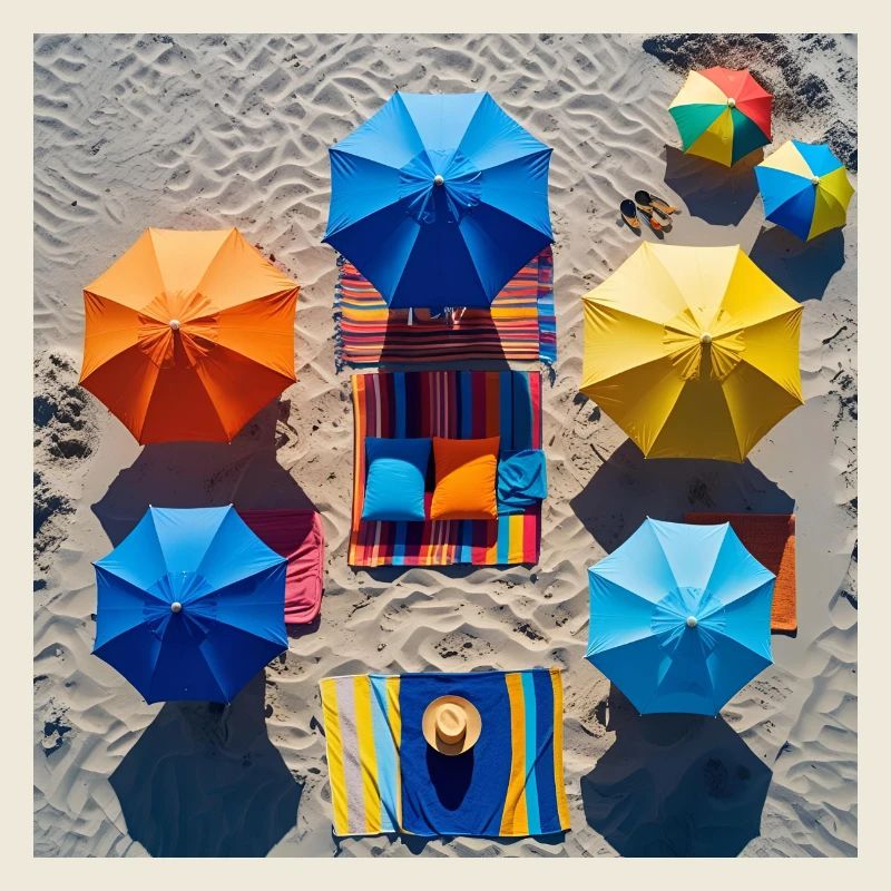 Retraite colorée sur la plage
