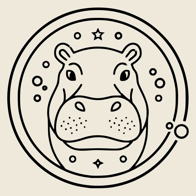 Contour du cercle du ciel étoilé de l’hippopotame