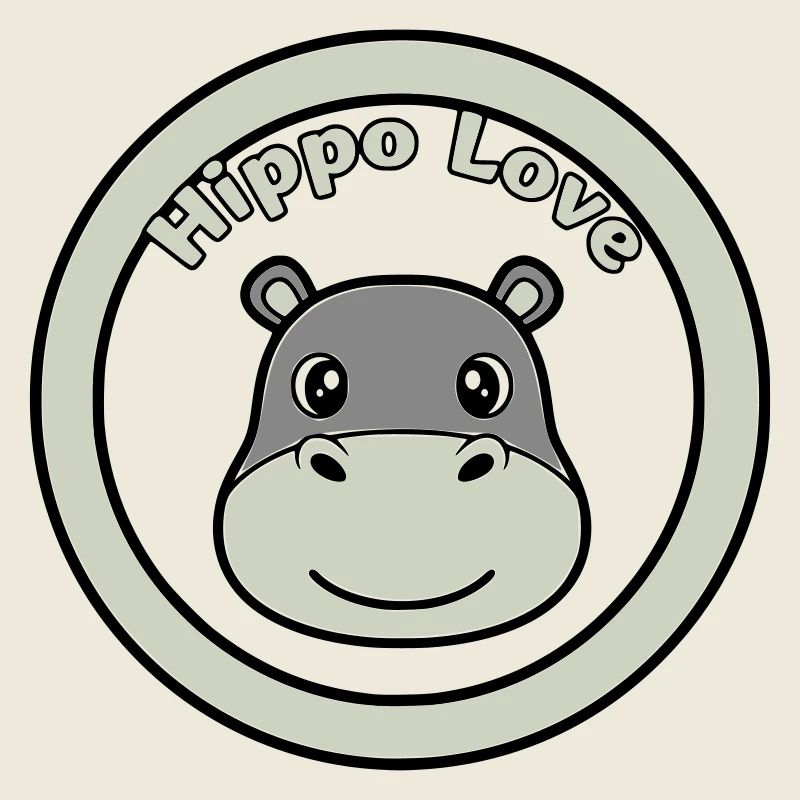 Hippo Love Hippo Logo Badge