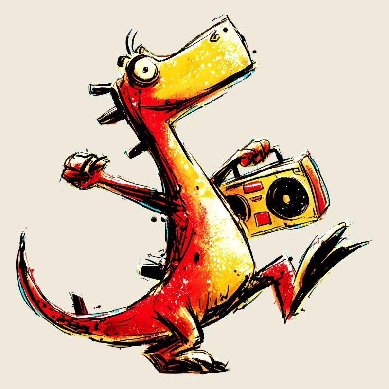 Cooles Retro Dino Boombox Design