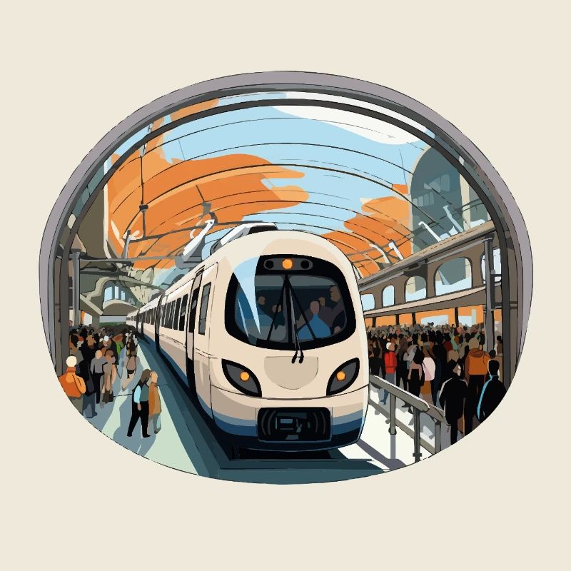 Train à la gare Orange Wire