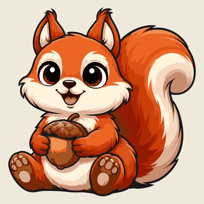 Motif d’écureuil mignon avec un noix