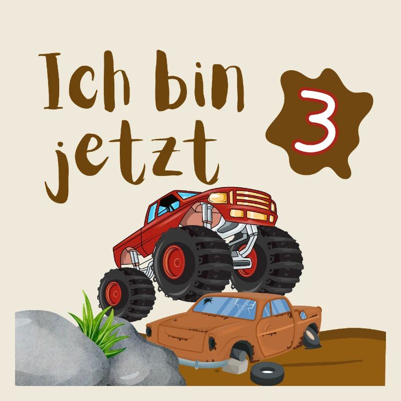 Ich bin jetzt 3 – Monstertruck Geburtstag Shirt