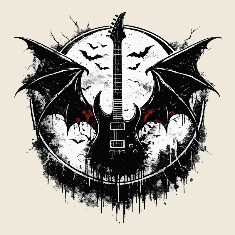 Electric guitar with bat wings