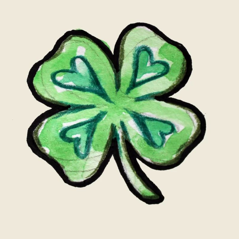 Lime Watercolor Shamrock