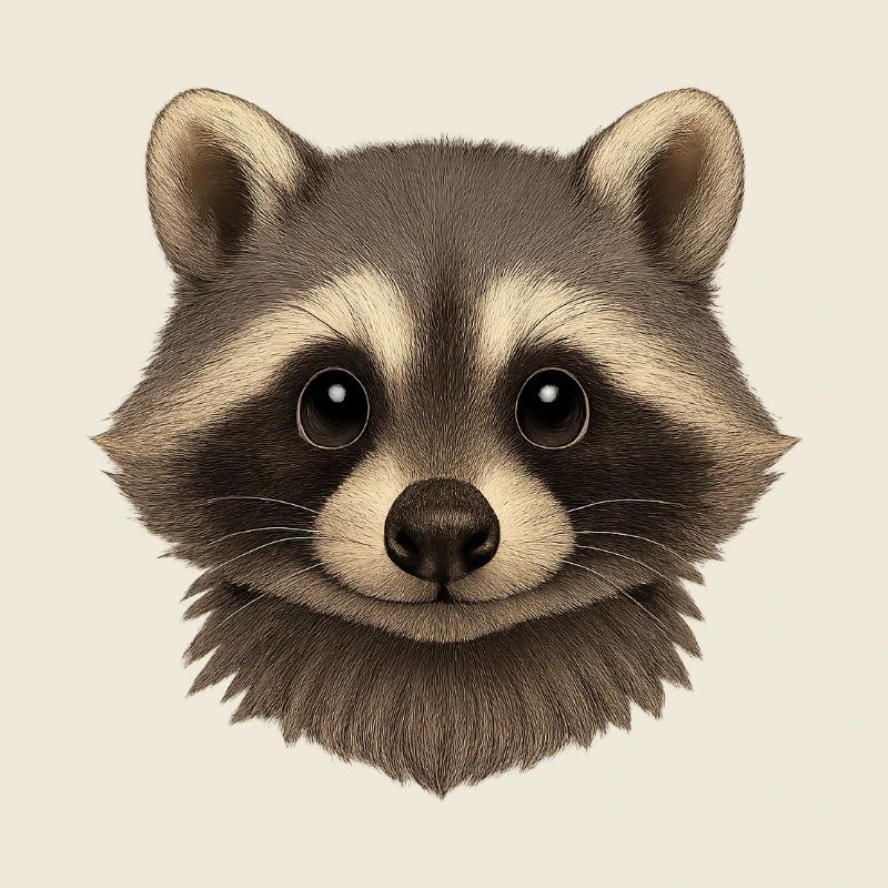 Waschbär Kopf Tierkopf niedlich 