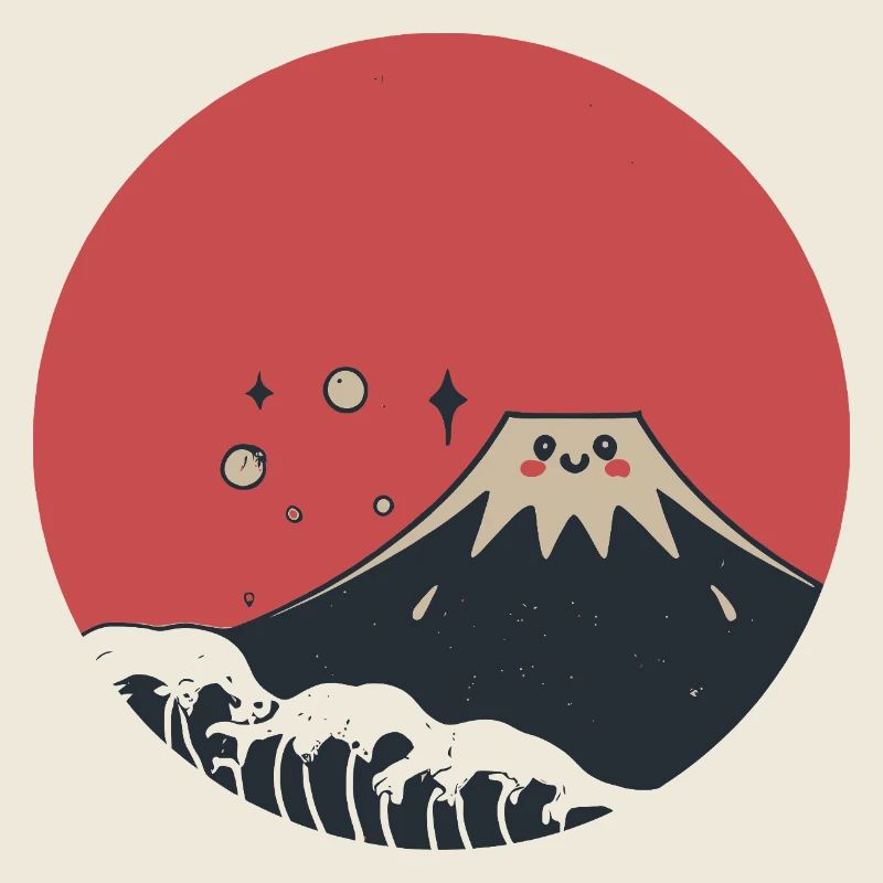 Rotes Lächeln des Fuji-Berges