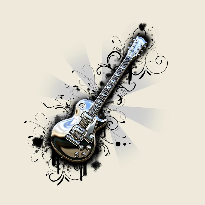 Shiny chrome guitar