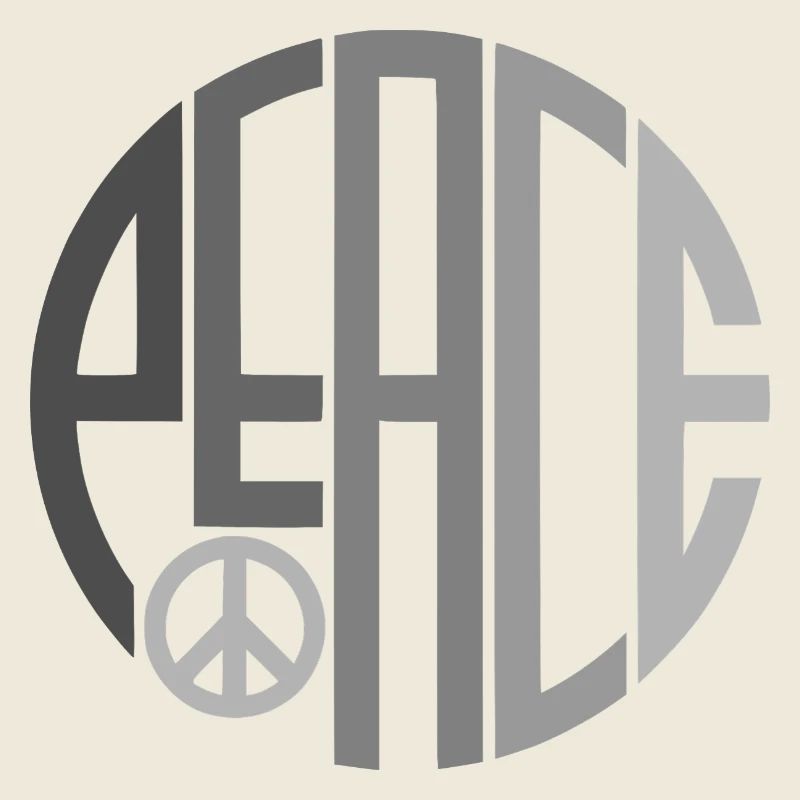 Typographie du cercle Paix avec le signe de la paix
