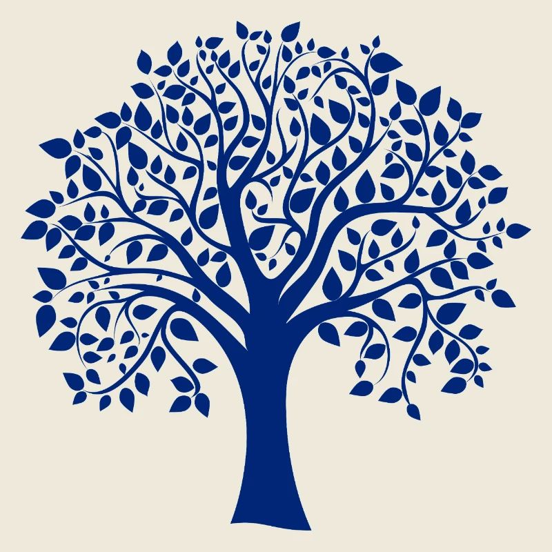 Base Blue Jumbo Tree Print Silhouette