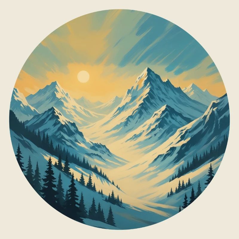 Lumière dorée du matin dans les montagnes