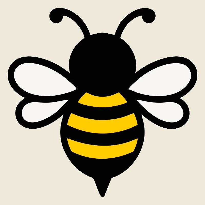 Logo d'abeille à rayures jaunes