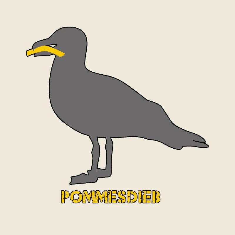 Pommesdieb Möwe - Grau
