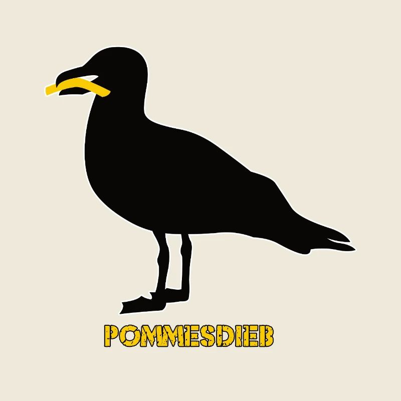 Pommesdieb Möwe - Schwarz