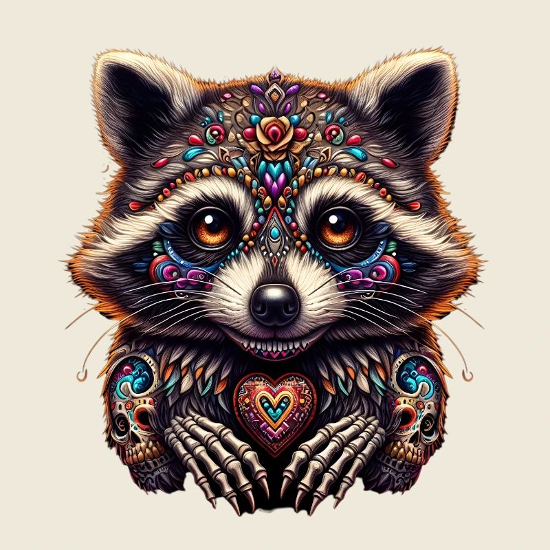Waschbär am Dia de los muertos