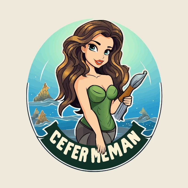 Meeresheldin Badge Motiv