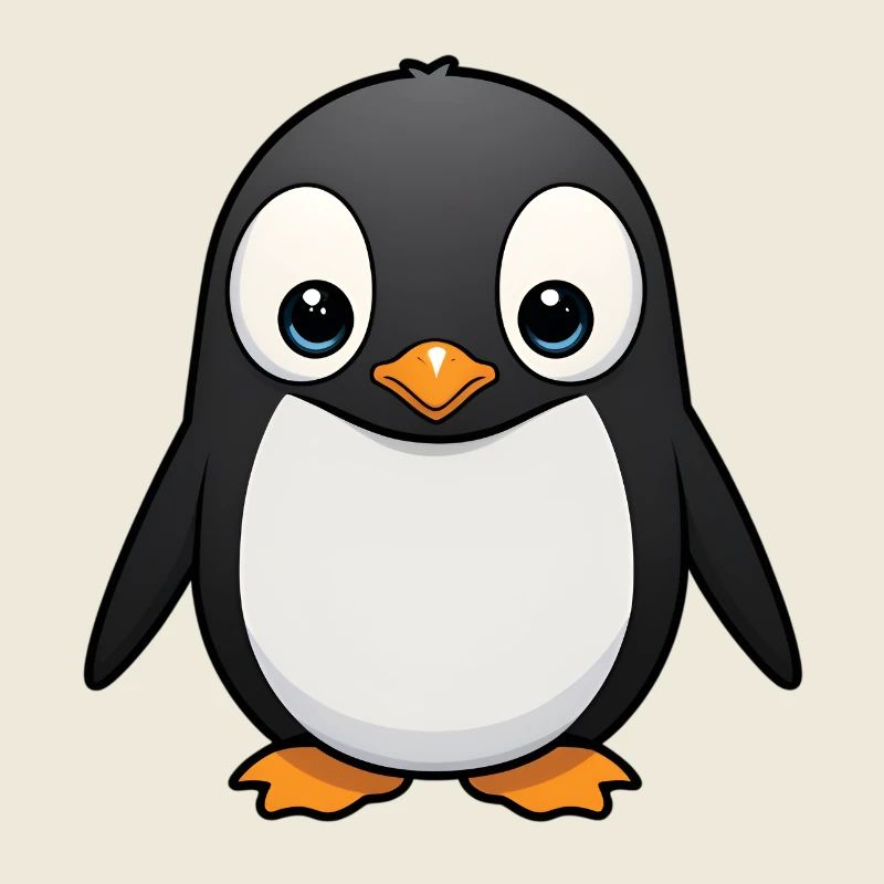 Dessin animé de pingouin câlin mignon