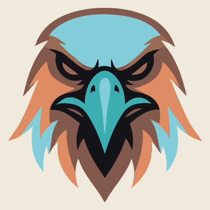 Tête d’aigle brun turquoise