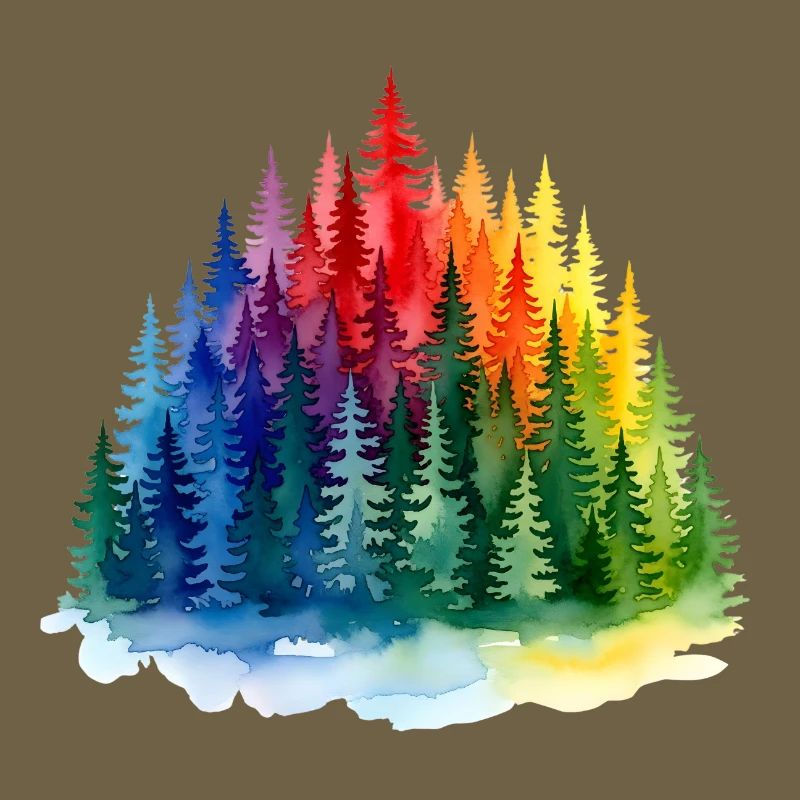 Regenbogenwald Silhouette Rainbow forest