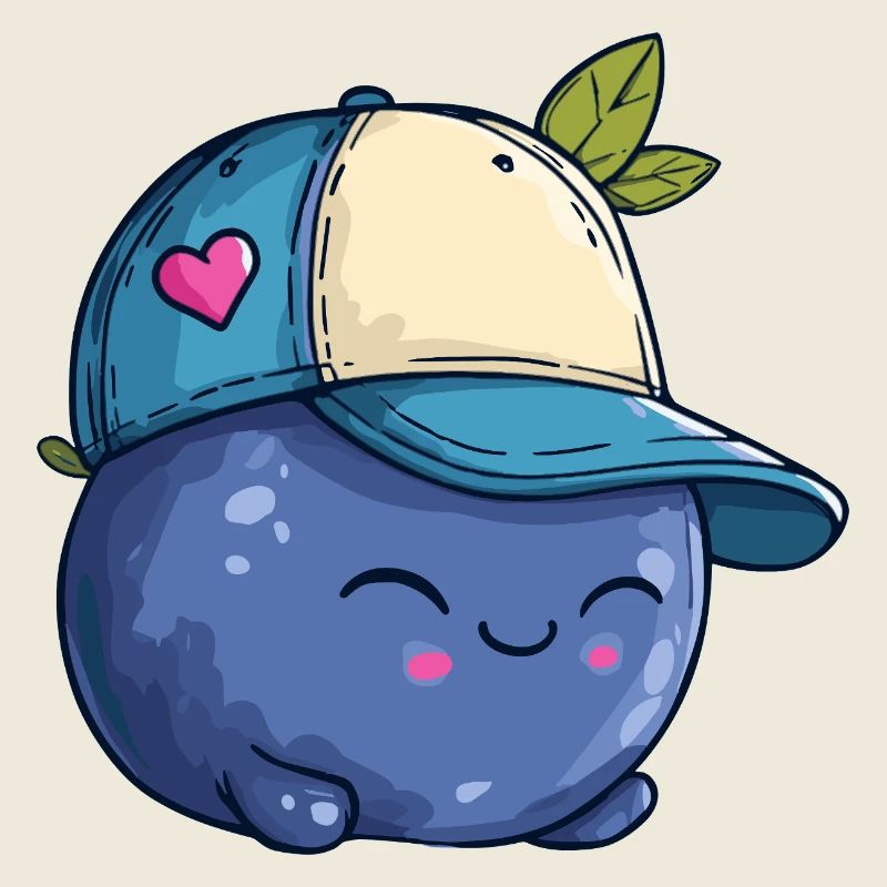 Kawaii Blaubeere mit Cap