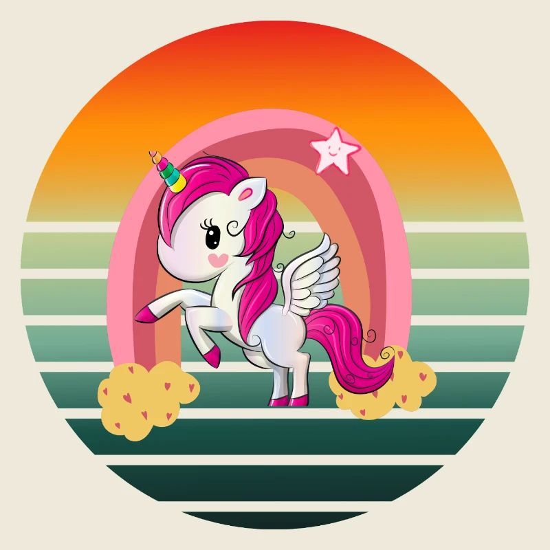 unicorn Licorne funny vintage