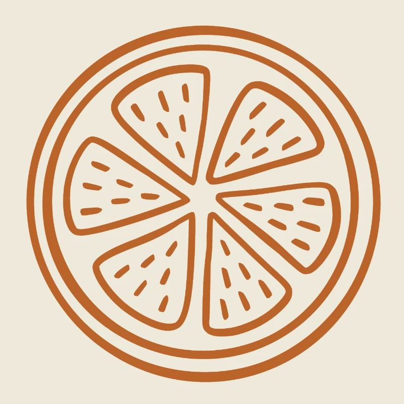 Citrus Slice Line Art