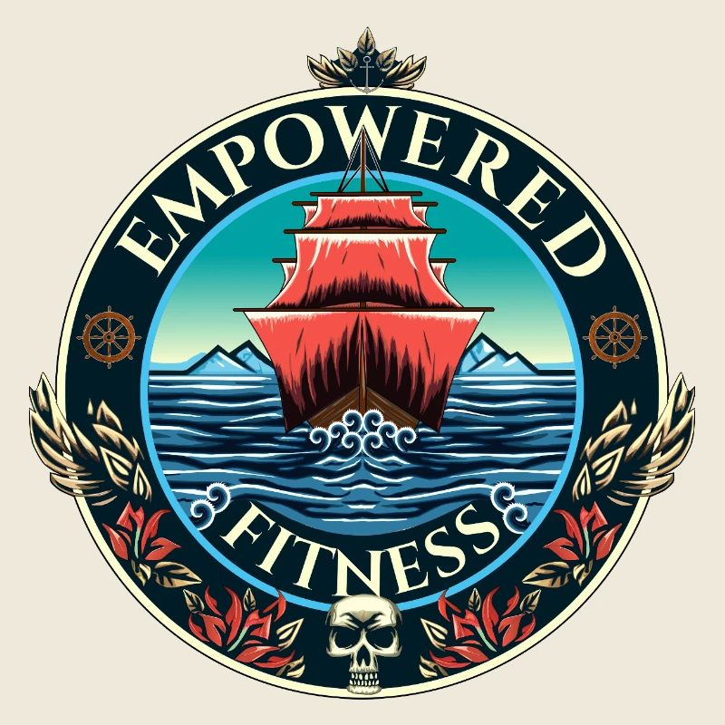 Powerful Sailing Ship Fitness Logo