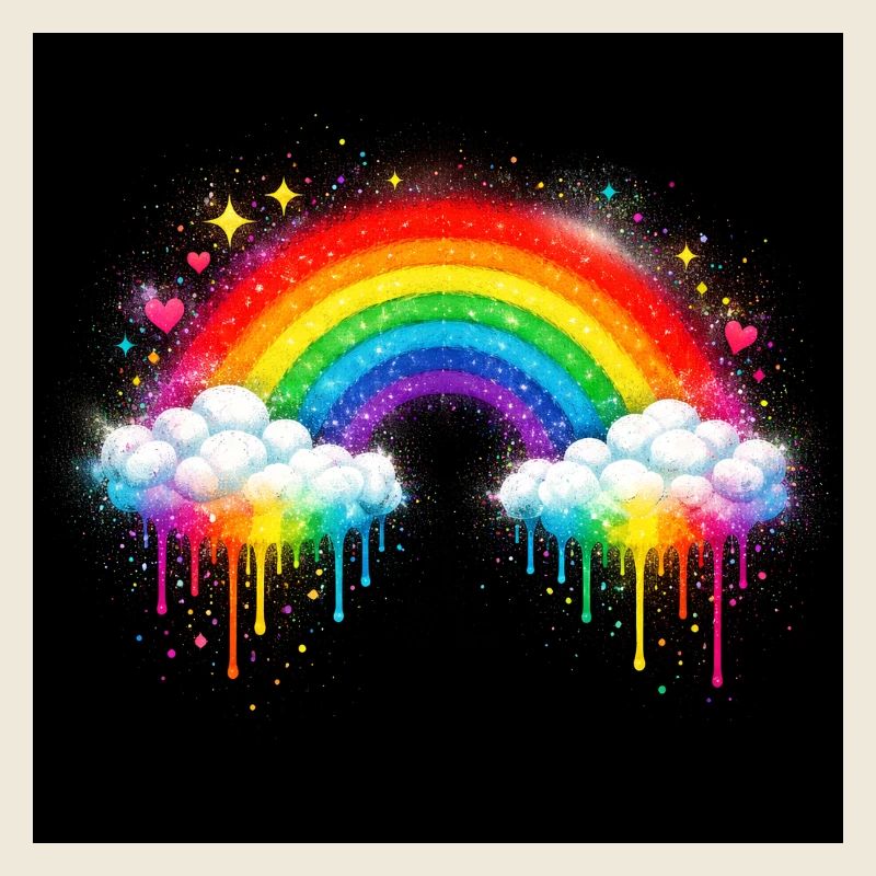 Regenbogenwolke Graffiti-Drop