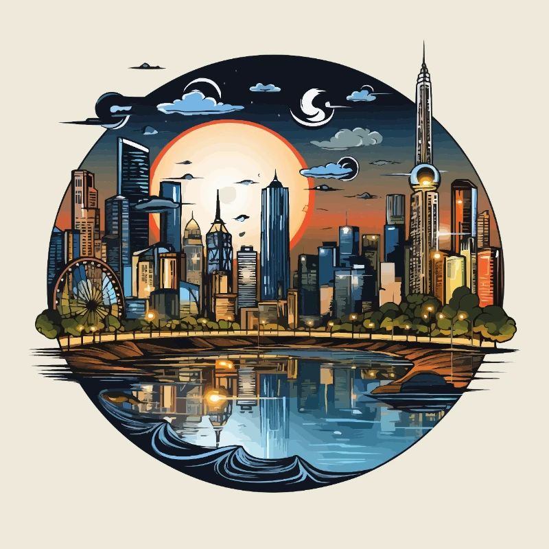 Skyline de Sun City du soir CirkelDesign