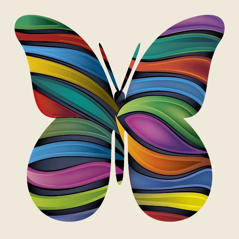 Rainbow Stripe Butterfly
