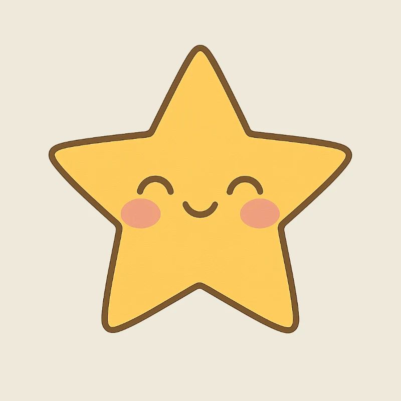 Kawaii Gelber Stern Lächeln